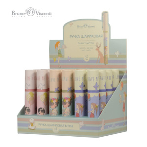 Ручка шар. BV "DreamWrite. Девочка и кролики" синяя,  0,7мм, 3 вида