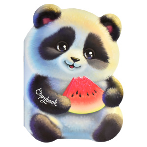 Блокнот 180*255мм  40л скоба "Панда и арбуз" точка, вырубка