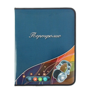 Портфолио школьника "Музыка" в папке с тесьмой, 8 грамот, на шнурке