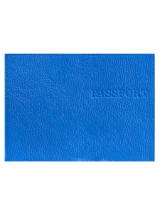 Обложка для Паспорта натуральная кожа PASSPORT синий, тисн.конгрев