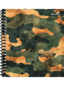 Блокнот А6  80л гребень "Стиль милитари - 6" клетка