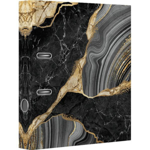 Регистратор А4  75мм  Marble,  картон , черный