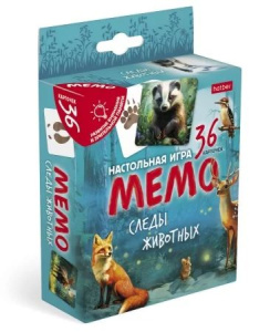 Игра Мемо "Следы животных"  (36 карточек)