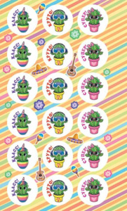 Наклейки-оценки 9*15см "Кактус"