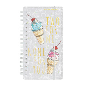 Записная книжка А6  80л. пластик, гребень "Cute journal. Мороженое" кл., лин., в точку, резинка