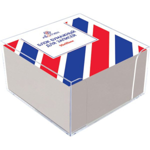 Блок бумаги для записи  (90*90*50мм)  белый, в пласт.подставке, 70г/м2