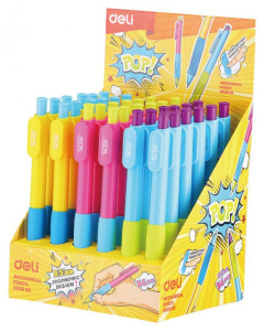 Карандаш механический 0,5мм DELI , резин. держатель., ассорти
