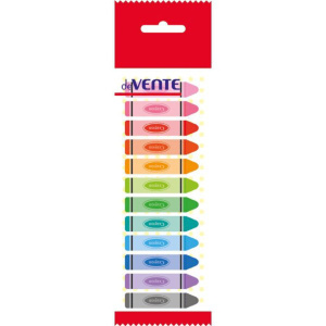 Закладки с липким краем (45*23мм)  12 цв, по 15л., Восковые мелки