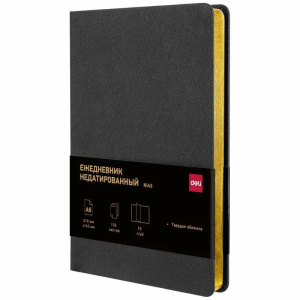 Ежедневник недат А5 136л. Elegant кожзам., тв.пер., золот. тисн., черный