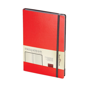Ежедневник недат. А5 136л., мягк.пер., иск.кожа "Megapolis soft. Красный" лин., ляссе