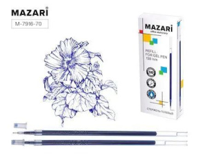 Стержень гелевый MAZARI 138мм, игольчатый, синий, 0,5мм