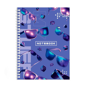 Блокнот А5 7БЦ гребень  80л "Очки" кл., мат.лам.