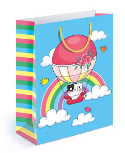 Пакет подар. бумажн. 22*31*10см, 150гр/м, Плюшевый мишка