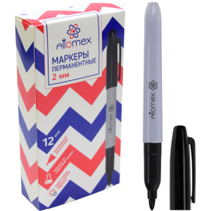 Маркер перманентный 2,0 мм, пулевидный, черный