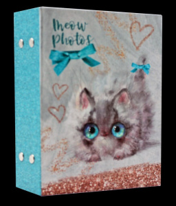 Фотоальбом 100 фото 10*15см Sweet kittens. Белый котёнок, пластик.стр.