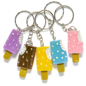 Брелок "Сливочное мороженое" 4*2,3см пластик