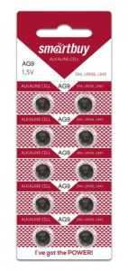 Батарейка-таблетка G9-10B Smartbuy Alkaline, блистер, цена за 1 шт