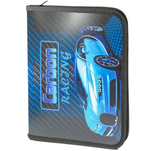 Папка д/тетрад. А5 (230*180*25) 1отд. молния вокруг, пластик "Carbon racing"