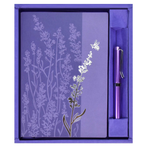 Набор Ежедневник недат А5 кожзам., мягк.пер., 120л. + ручка "Виннер сиреневый" ляссе