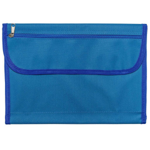 Папка д/труда А4 1отд. липучка, ткань "Голубая"