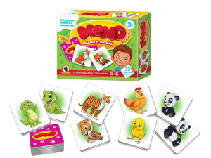 Игра Мемо "Мама и малыш" 32 карточки 3+