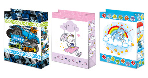 Пакет подар. бумажн. 14*20*8см, 140гр/м Микс