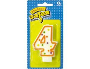 Свеча-цифра "4", 7,6см.