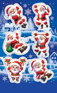 Наклейки новогодние "Дед Мороз" 15*9см