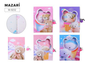 Записная книжка с замочком А5  48л. "Мишки"