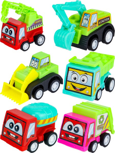 Набор машинок 6 шт, Строительная техника, ассорти в сумке