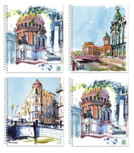 Тетрадь А5  96л кл.,    "Питерские скетчи" гребень