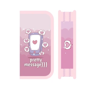 Пенал 2 отд. (190*115*30) молния, картон soft-touch, ткан.торец "Лайки"