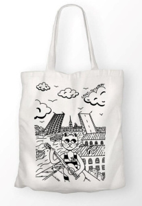 Сумка - шоппер 30*40см "Кот на крыше"