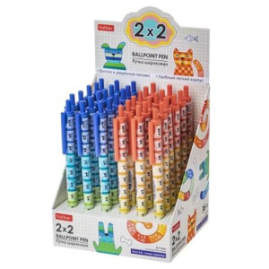 Ручка шариковая автомат. "2х2" синяя, 0,7мм