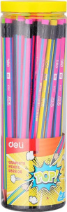 Карандаш Deli 2B miYou трехгранный, ластик, корп. ассорти
