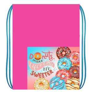 Мешок для обуви 2 отд, карман на молнии 330*420 Пончики