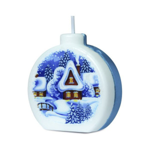 Свеча новогодняя "Новый год" шар , ассорти 5см