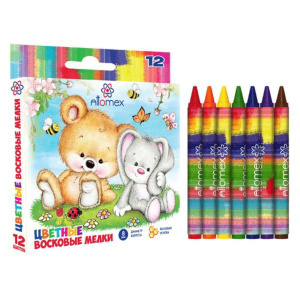 Мелки восковые школьные 12цв.