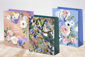 Пакет подар. бумажн. 18*23*10 см 157гр/м Микс цветы