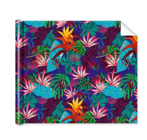 Бумага упаковочная 70*100см "Тропические цветы"