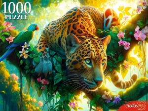 Пазлы 1000 элементов  670*470мм. "Леопард на охоте"