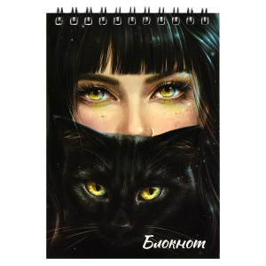 Блокнот А6  80л гребень "Зеркало души" клетка