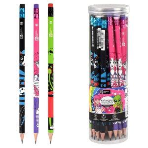 Карандаш ч/гр "Персонажи" НВ с ластиком