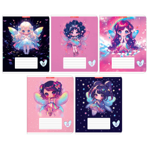 Тетрадь А5 12л кл. Полиграф Принт "Феечки" УФ-лак, белизна 100%