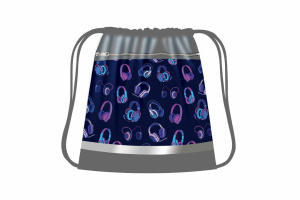 Мешок для обуви 1 отд, 410*490, карман "Модные наушники"