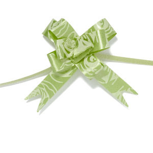 Бант подарочный затягивающийся   4см*10мм, 20см, рисунок ассорти,  ХАКИ 10шт/уп