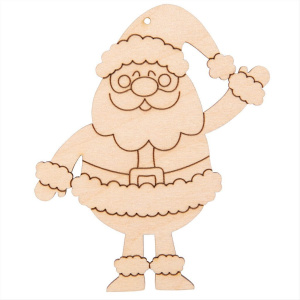 Заготовка деревянная Подвеска "Санта" 8см