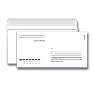 Конверт 110*220мм отр.лента, куда-кому