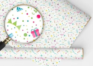 Бумага упаковочная 70*100см  "С Днем рождения!"