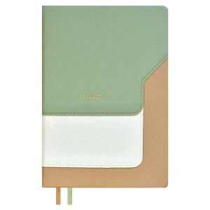 Ежедневник недат. А5 160л., кож.зам., тв.пер. "Лайка оливковый" ляссе